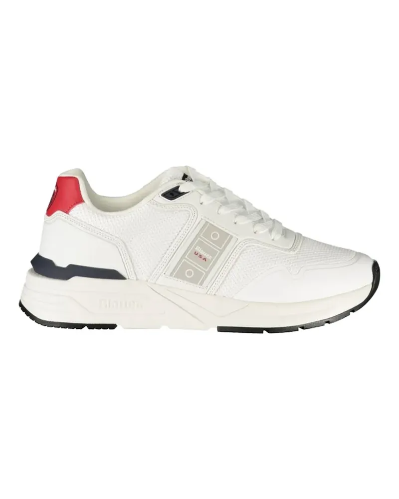 Blauer colour-block mesh-panel sneakers - Weiß Weiß