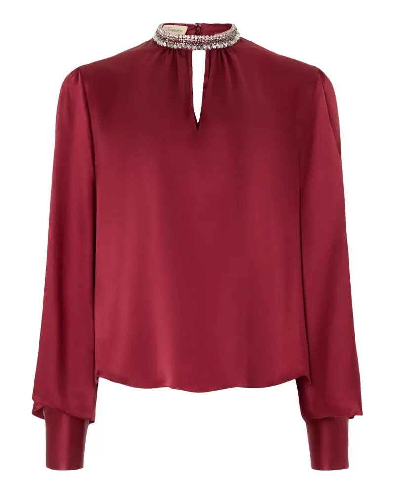 Temperley London Beatrice Seidenbluse mit Kristallen - Rot Rot