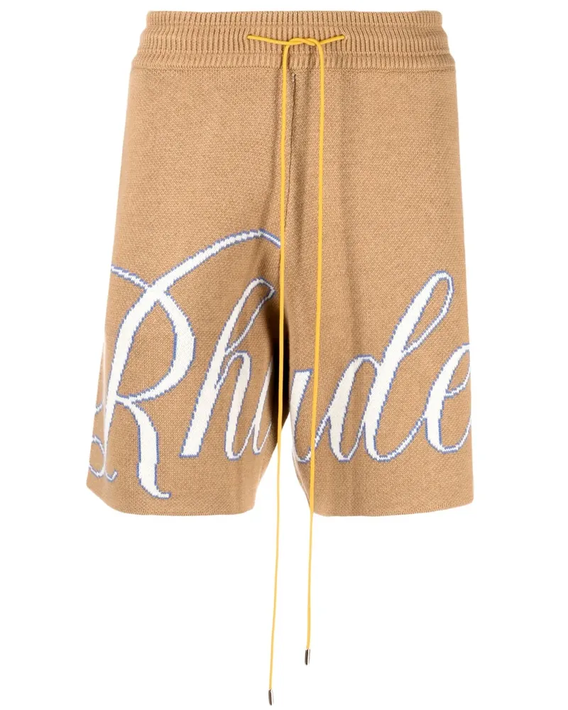 RHUDE Shorts mit Intarsien-Logo - Braun Braun