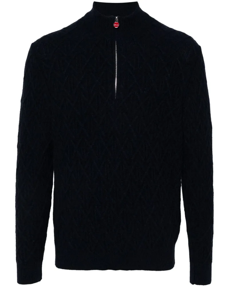 Kiton Pullover mit 3D-Strickmuster - Blau Blau
