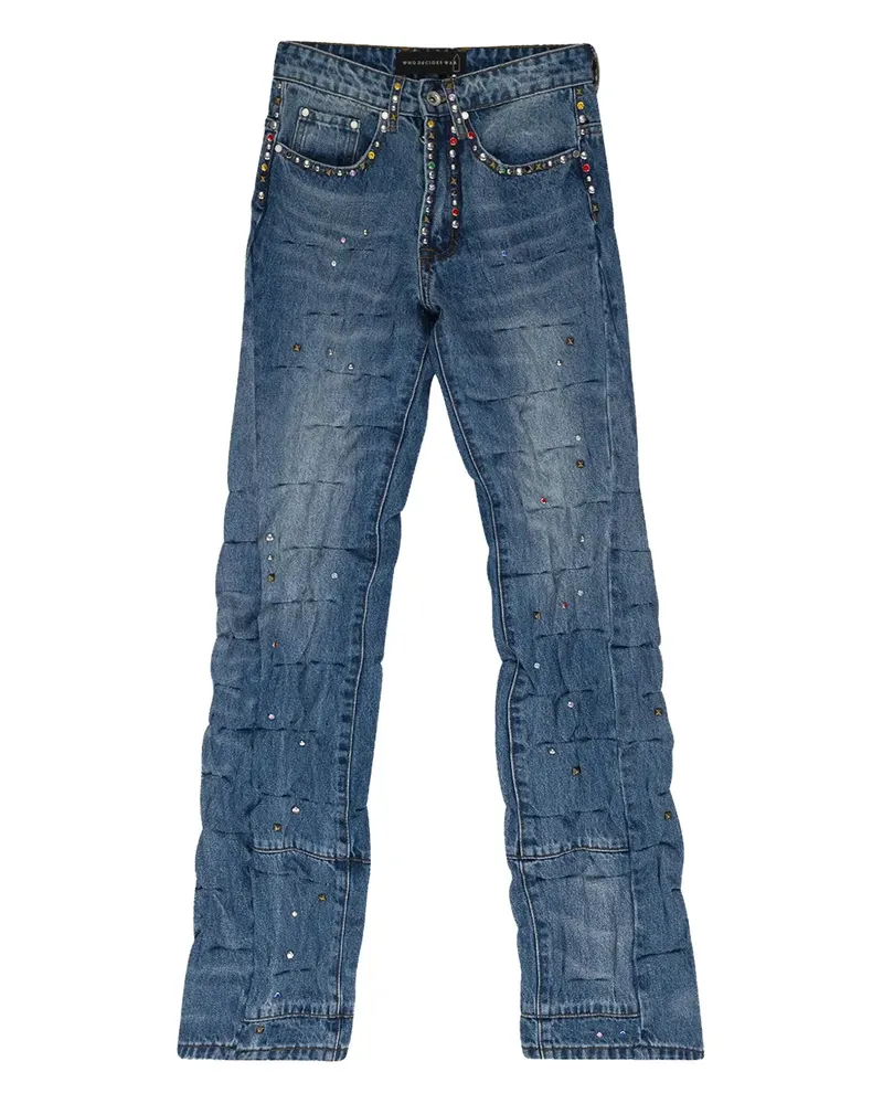 WHO DECIDES WAR studded jeans - Blau Blau