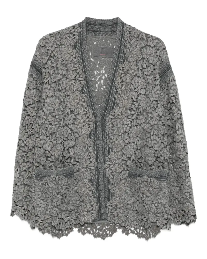 Ermanno Scervino Cardigan mit Blumenmuster - Grau Grau