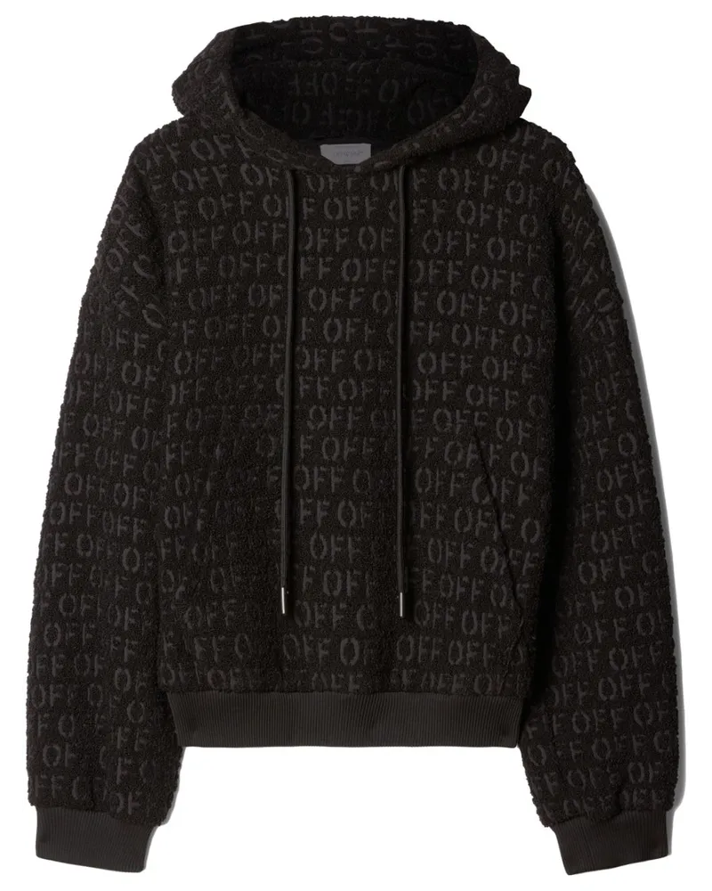 OFF-WHITE Hoodie aus Boucle mit Logo - Schwarz Schwarz