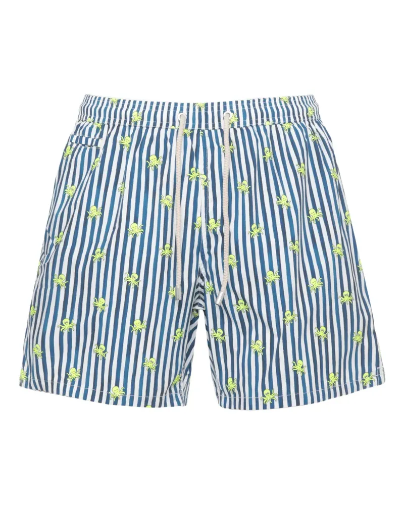 MC2 Saint Barth octopus-print striped swim shorts - Blau Blau