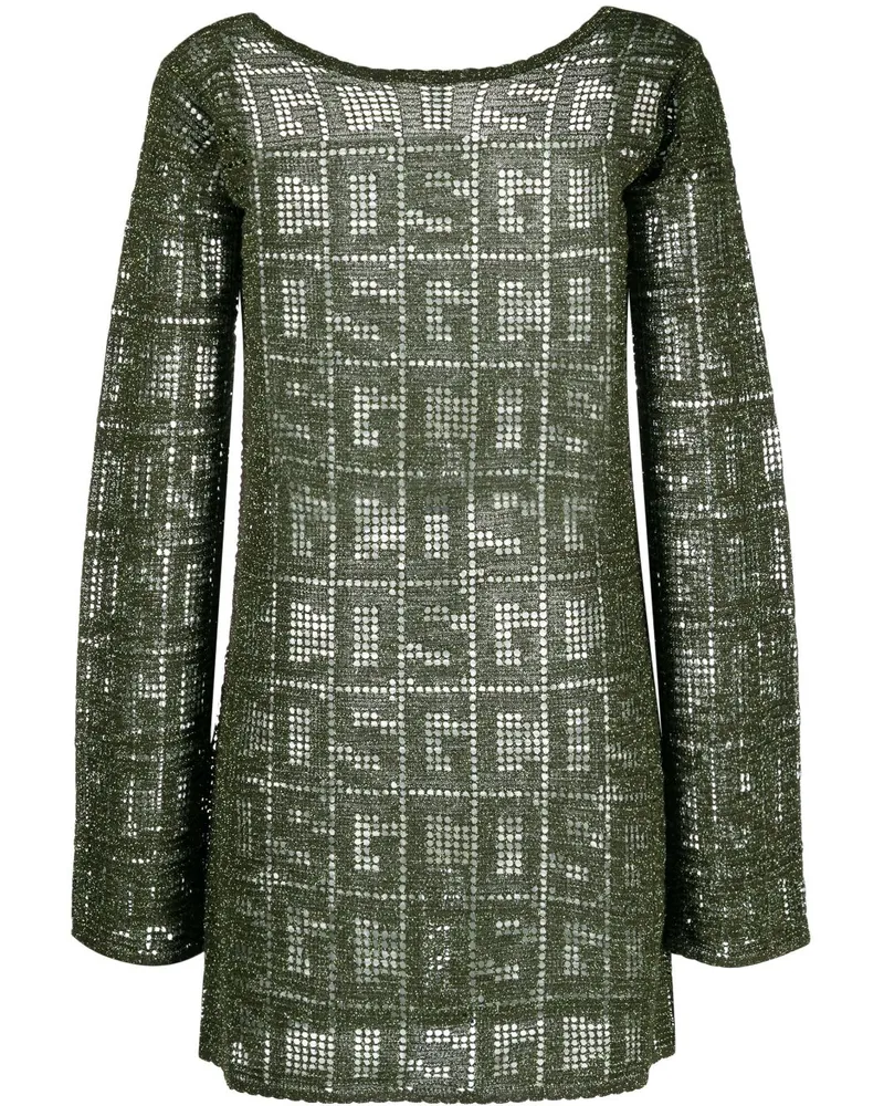 GCDS Gestricktes Minikleid mit Monogramm - Grün Grün