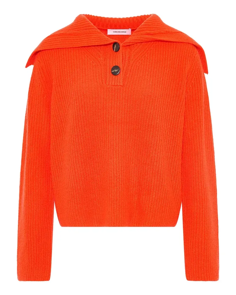 Yves Salomon Pullover mit geknöpftem Matrosenkragen - Orange Orange