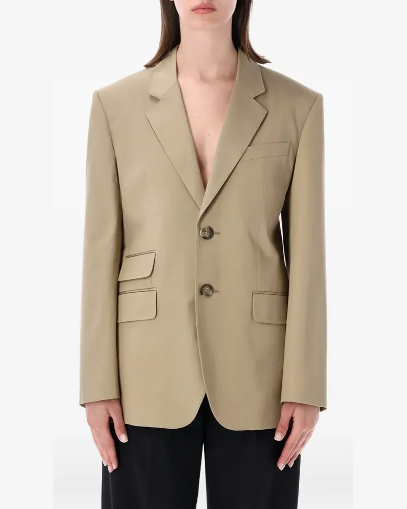 AMI Paris single-breasted notched-lapels blazer - Nude Nude
