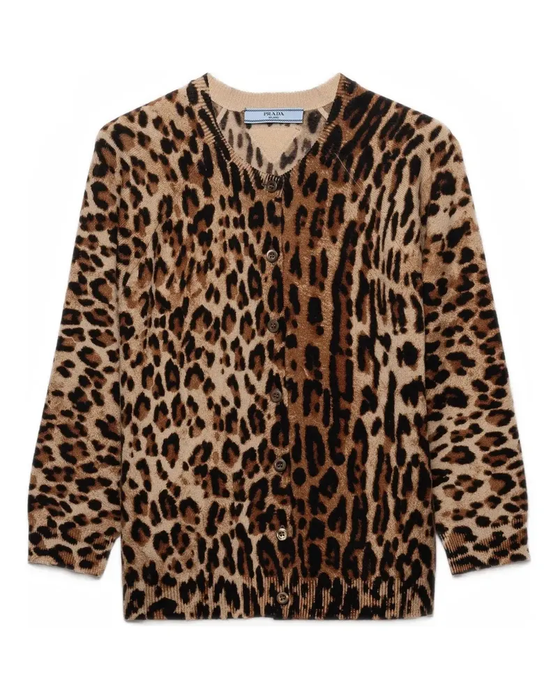 Prada Cardigan mit Animal-Print - Braun Braun