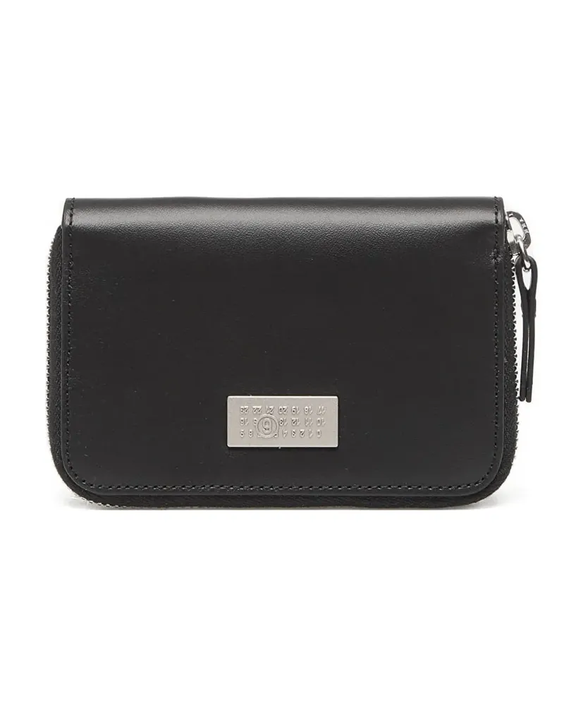Maison Margiela logo-plaque leather wallet - Schwarz Schwarz