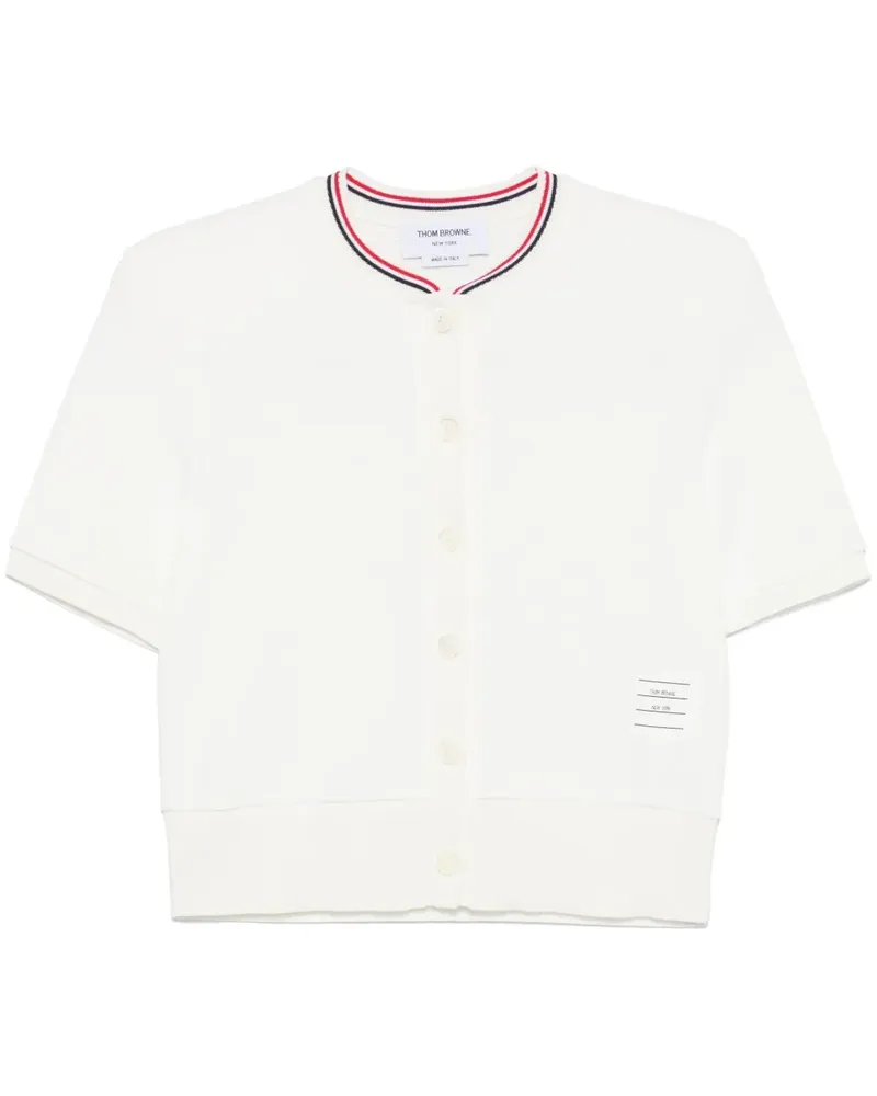 Thom Browne Cardigan mit RWB-Streifen - Weiß Weiß