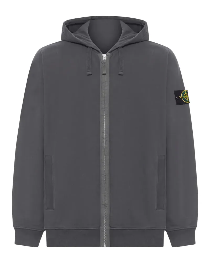 Stone Island logo-patch zip-up hoodie - Grau Grau