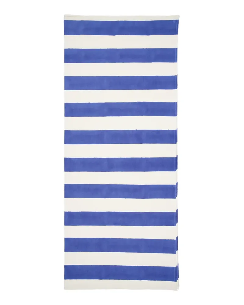 Les-Ottomans Gestreifte Tischdecke mit Block-Print - Weiß Weiß