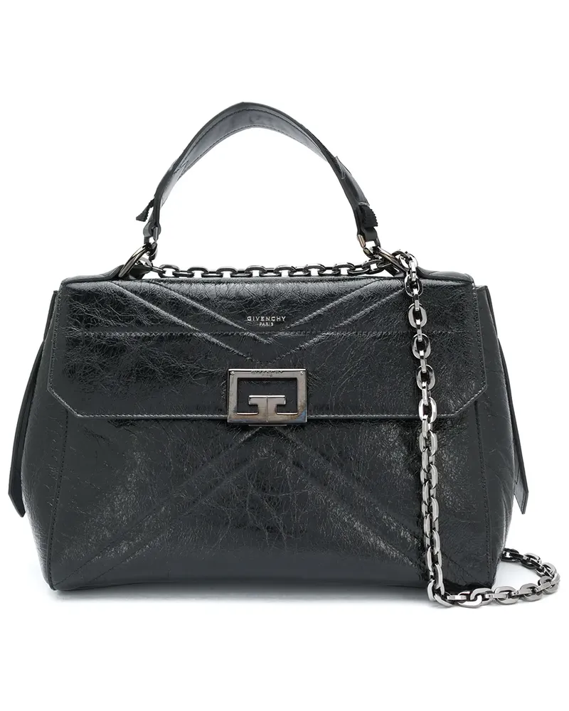 Givenchy Mittelgroße Schultertasche mit Logo-Schild - Schwarz Schwarz