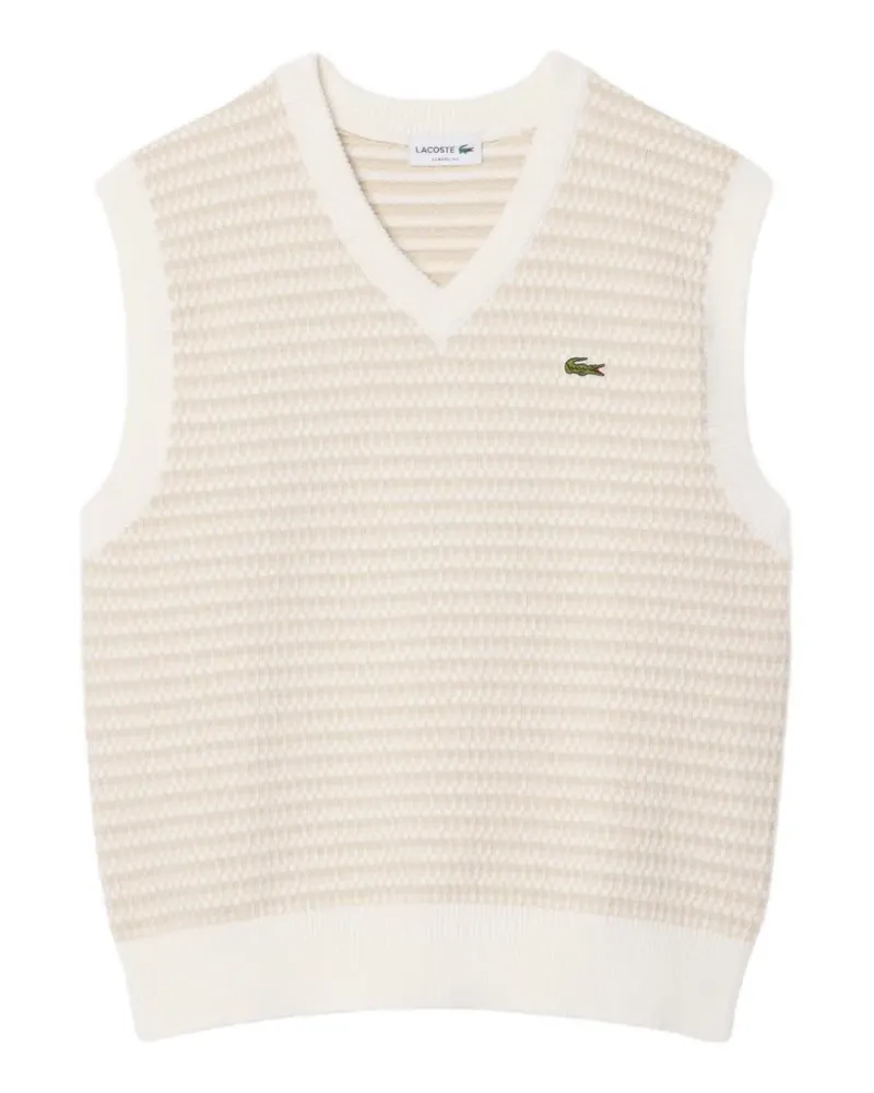 Lacoste Pullunder mit V-Ausschnitt - Nude Nude