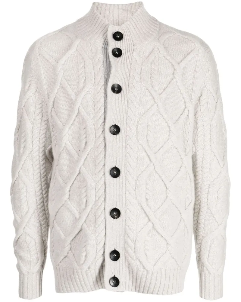 N.Peal Kaschmircardigan mit Zopfmuster - Nude Nude