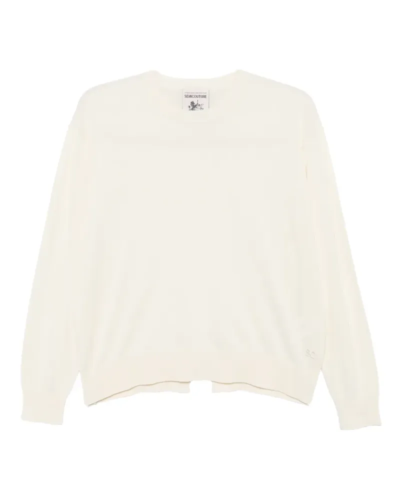 Semicouture crew-neck logo sweater - Nude Nude