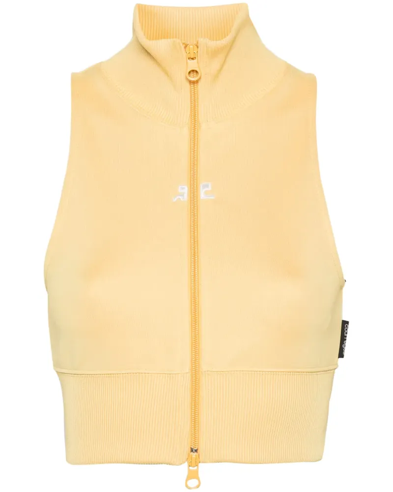 Courrèges Cropped-Top mit Reißverschluss - Gelb Gelb