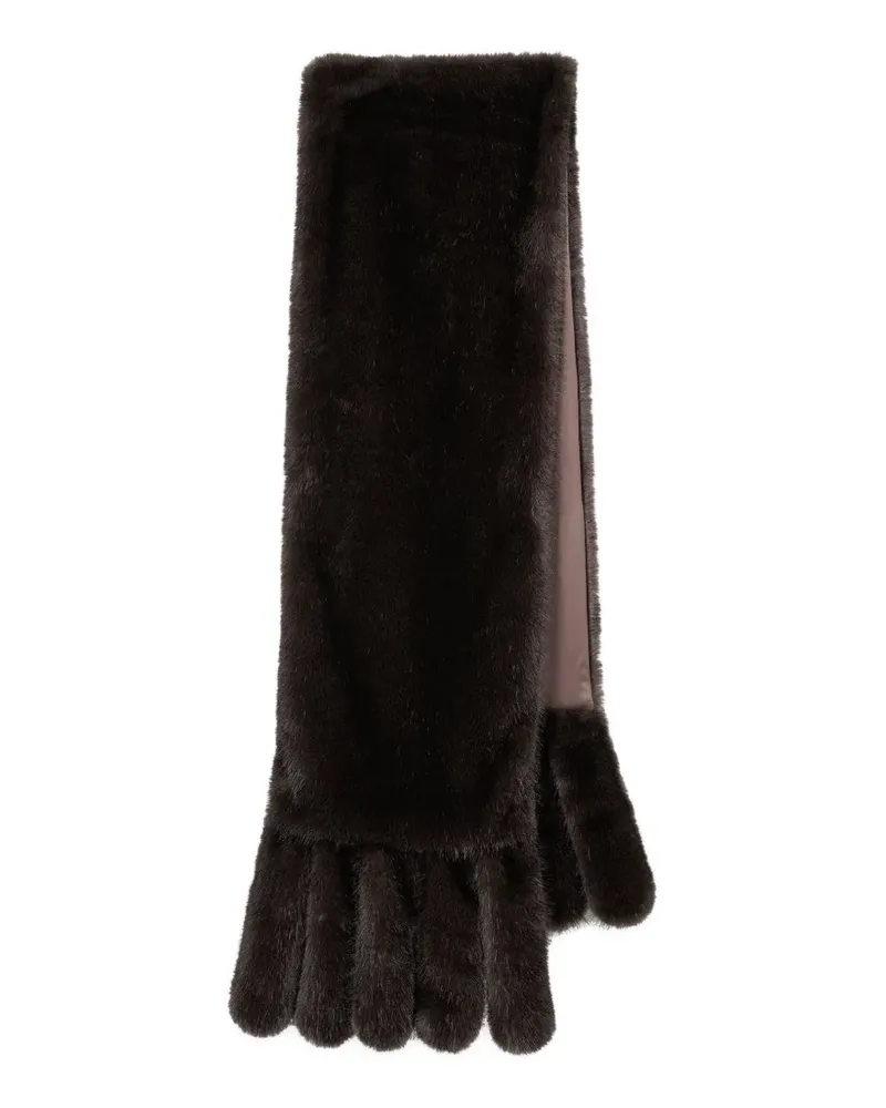 Luisa Cerano faux-fur fringed scarf - Braun Braun
