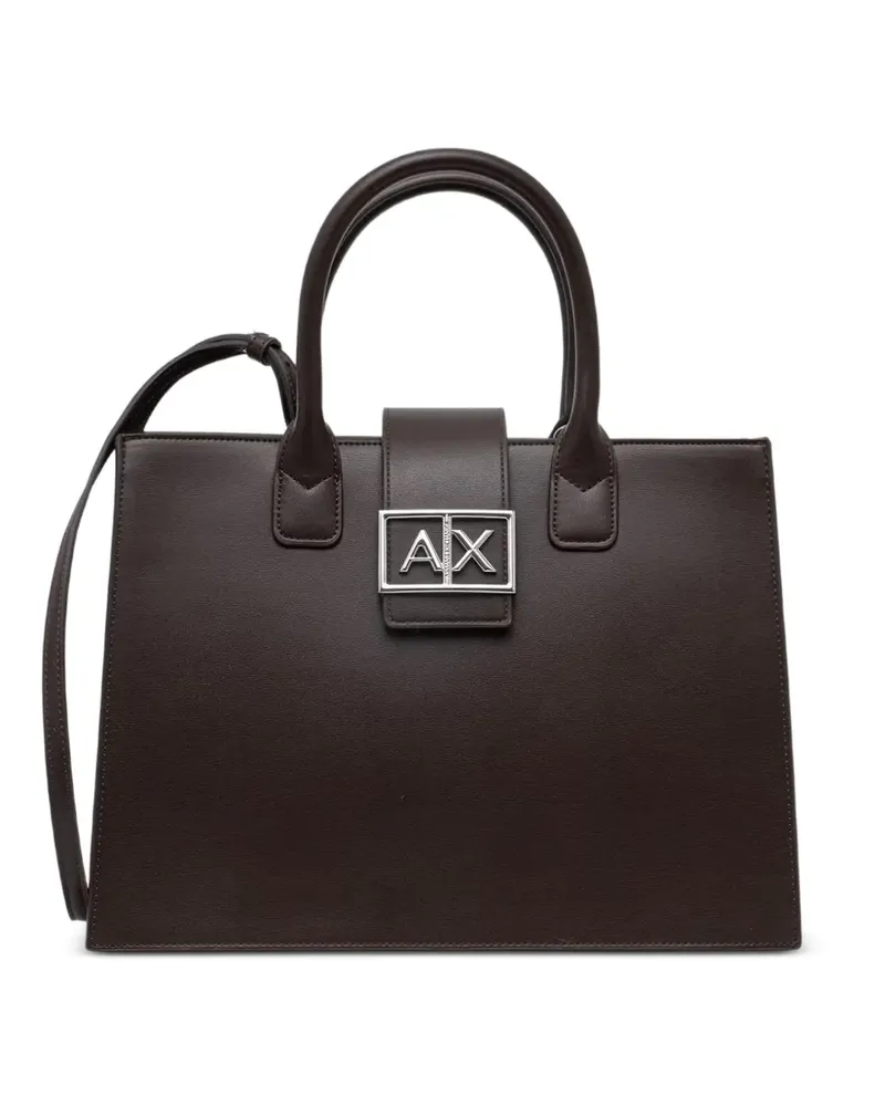 Armani Exchange logo-plaque shoulder bag - Braun Braun