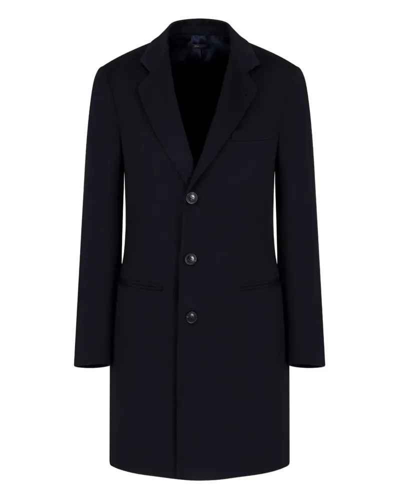 Giorgio Armani single-breasted cashmere coat - Blau Blau