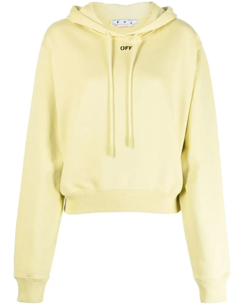 OFF-WHITE Off-Stamp Cropped-Hoodie - Gelb Gelb