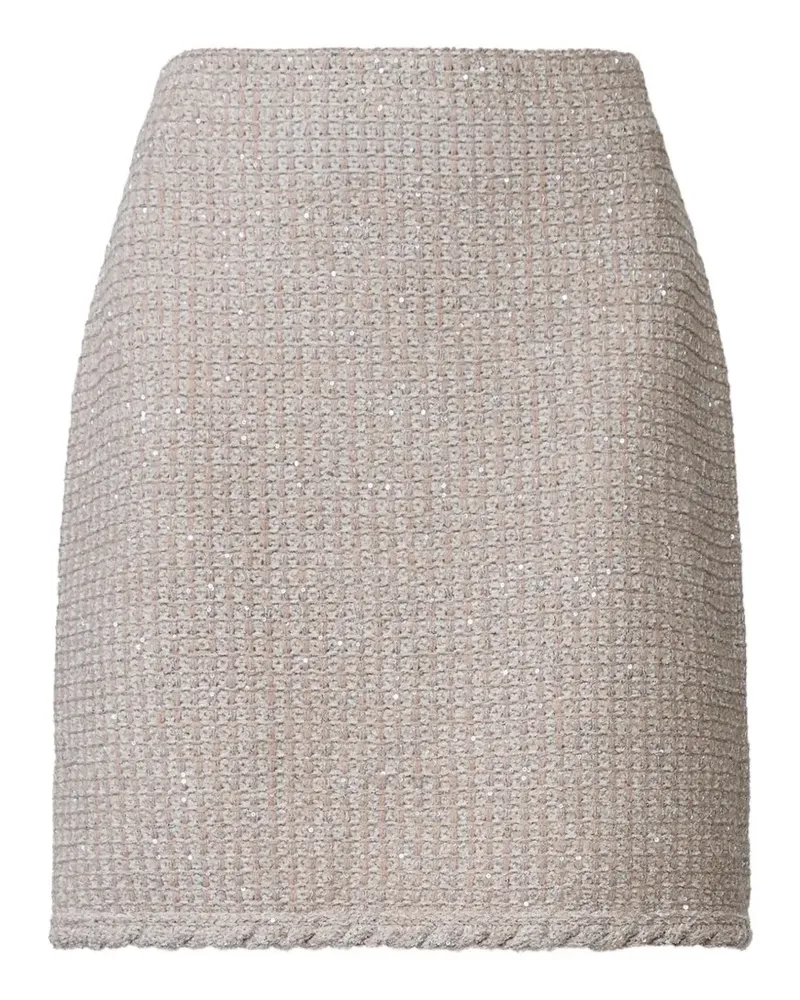 Fabiana Filippi sequin-embellished tweed mini skirt - Nude Nude