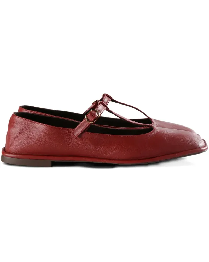 The Row Flache Schuhe mit eckigem T-Riemen - Rot Rot