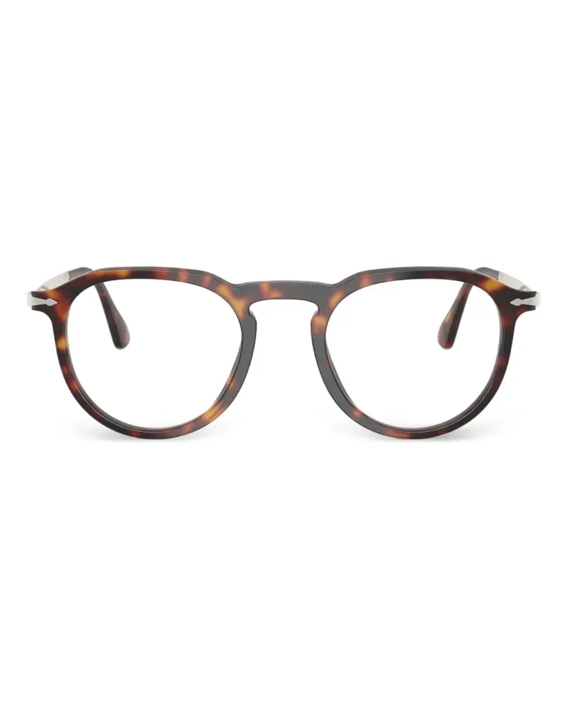 Persol Runde Brille in Schildpattoptik - Braun Braun