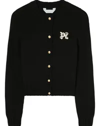 Palm Angels Cardigan mit Monogramm-Intarsie Schwarz