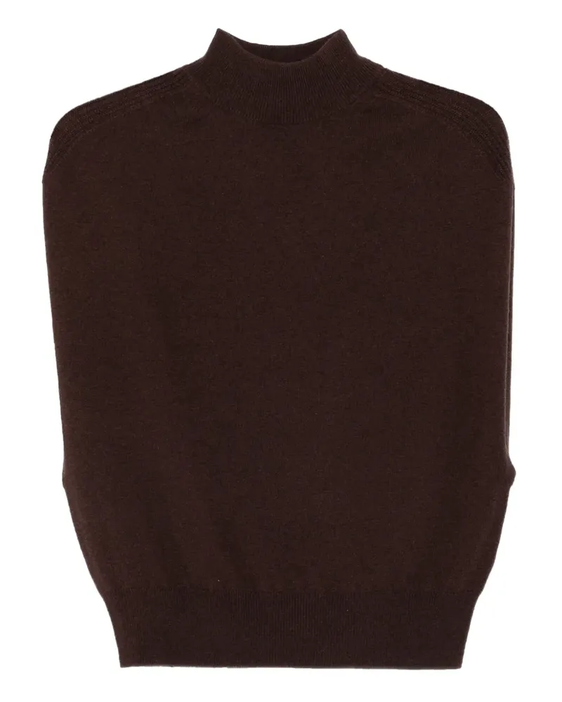 Semicouture Maglia Verity Top mit Stehkragen - Braun Braun