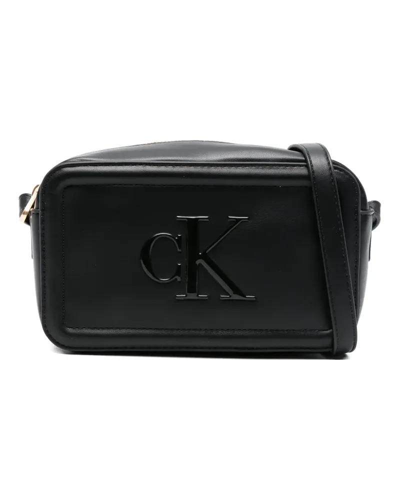 Calvin Klein Umhängetasche mit gerpägtem Logo - Schwarz Schwarz