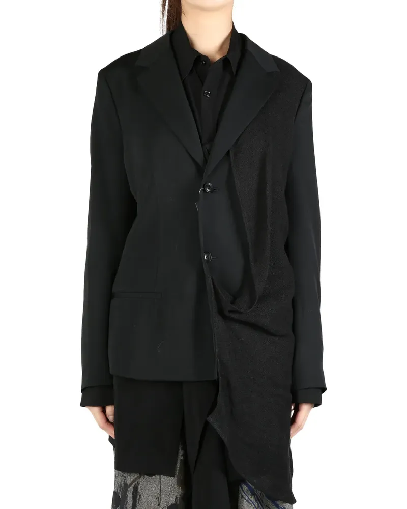 Yohji Yamamoto asymmetric blazer - Schwarz Schwarz