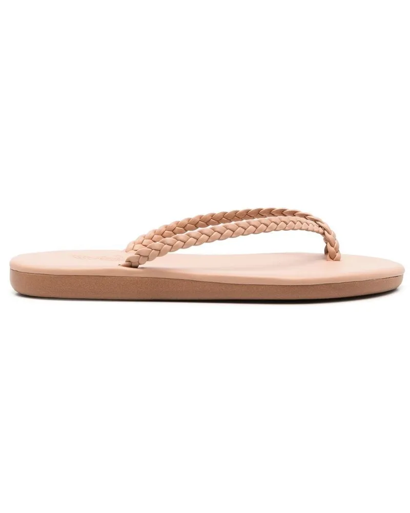 Ancient Greek Sandals Flip-Flops mit geflochtenen Riemen Nude