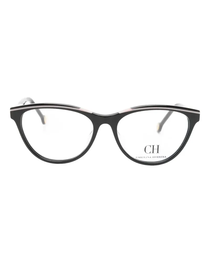 Carolina Herrera New York logo-plaque cat-eye glasses - Schwarz Schwarz