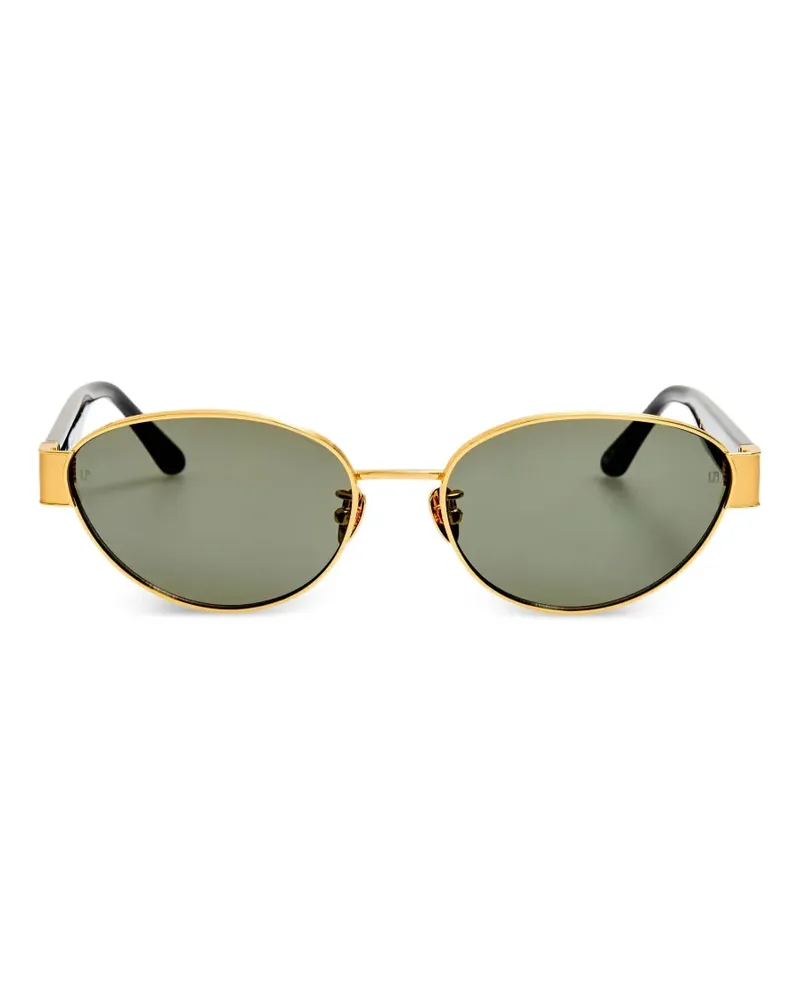 Linda Farrow Sheri Sonnenbrille mit ovalem Gestell - Gold Gold