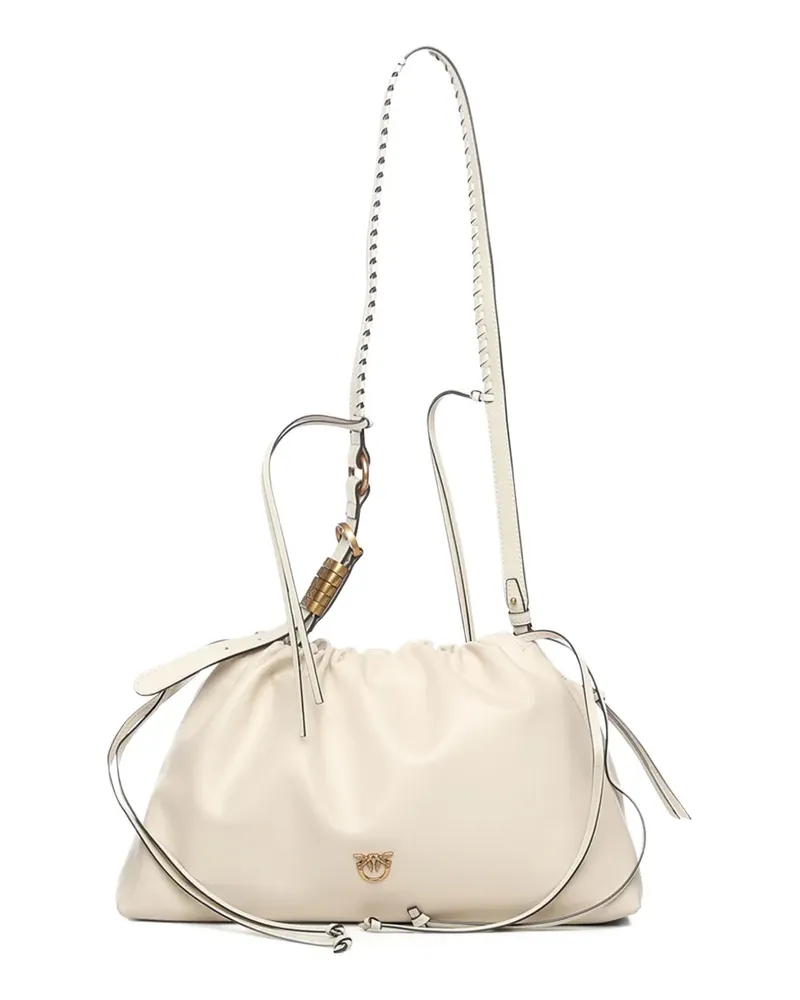 Pinko large drawstring logo clutch bag - Nude Nude