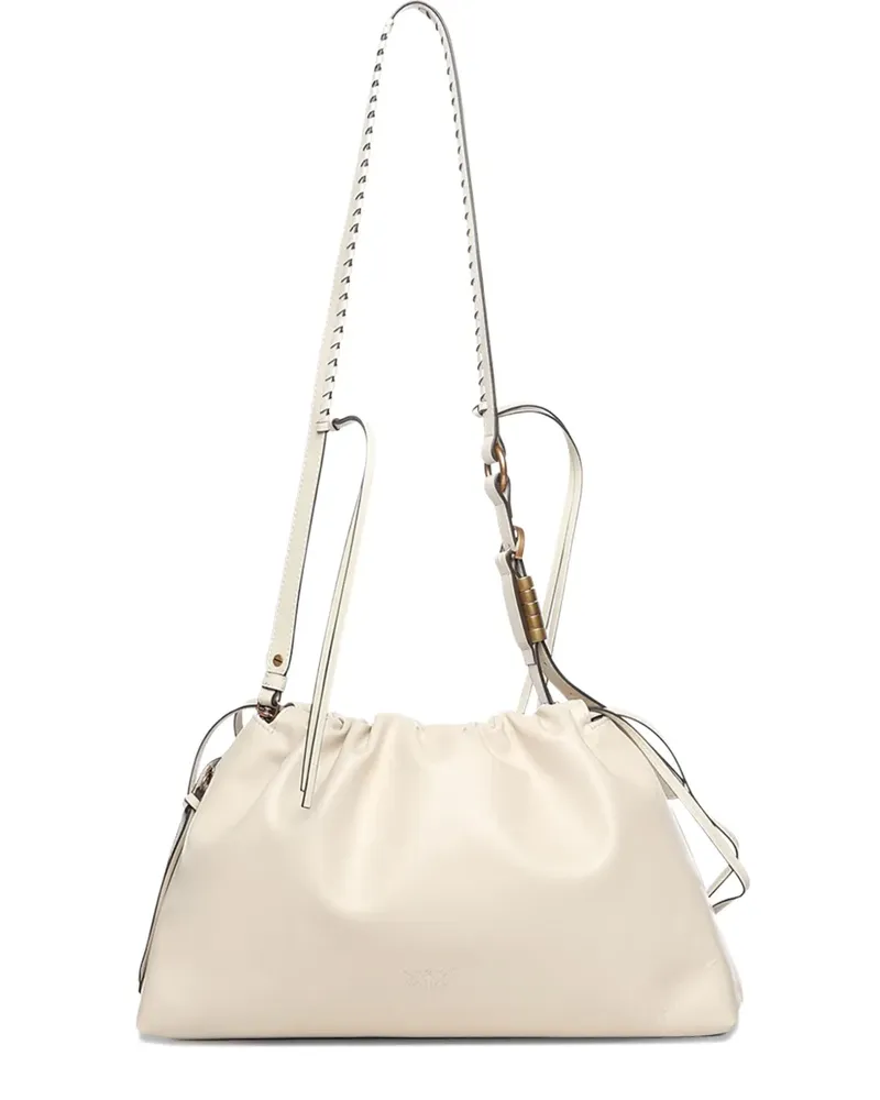 Pinko large drawstring logo clutch bag - Nude Nude