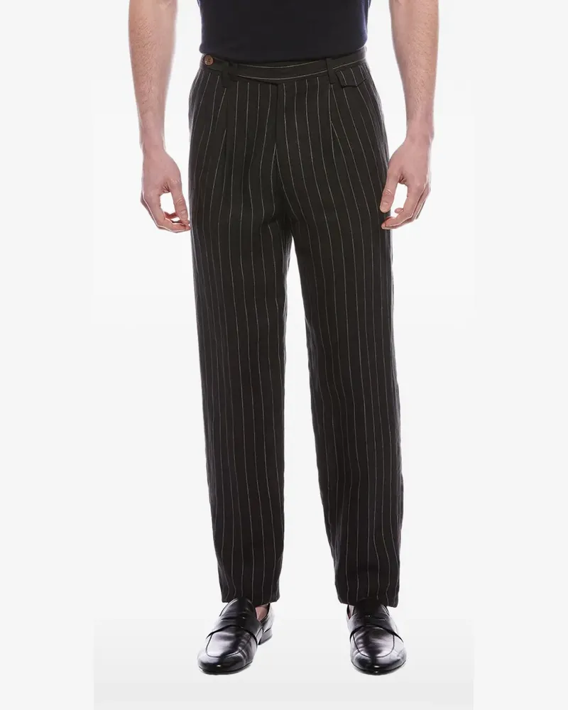 Brunello Cucinelli pinstripe tailored trousers - Schwarz Schwarz
