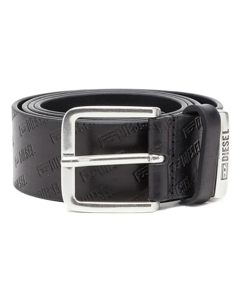 Diesel logo detail belt - Schwarz Schwarz