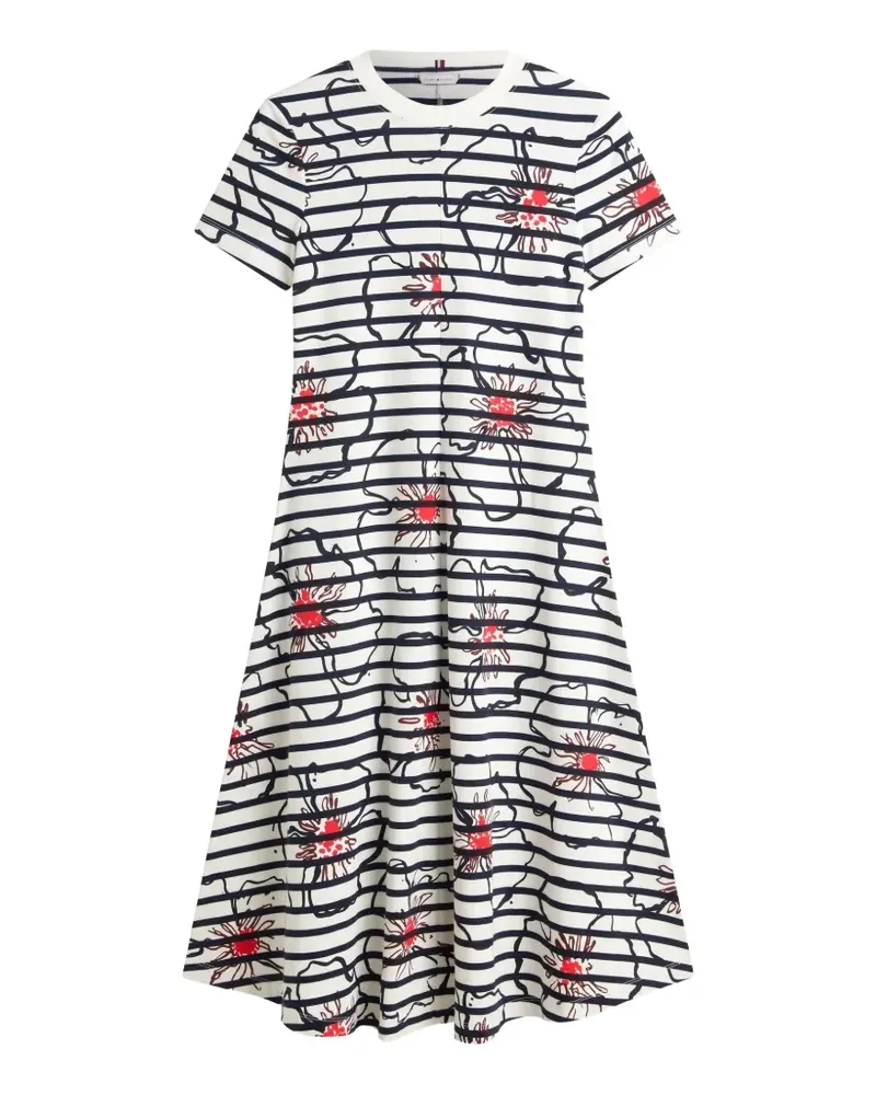 Tommy Hilfiger Drapiertes Kleid mit Blumenprint - Weiß Weiß