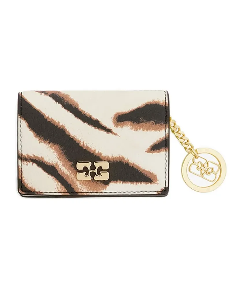 Ganni Bou zebra-print wallet - Nude Nude