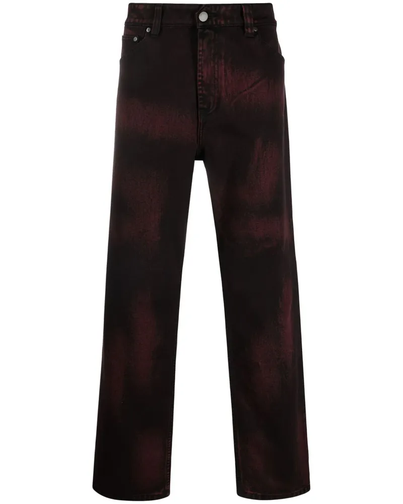 ACW* Straight-Leg-Jeans mit hohem Bund - Rot Rot