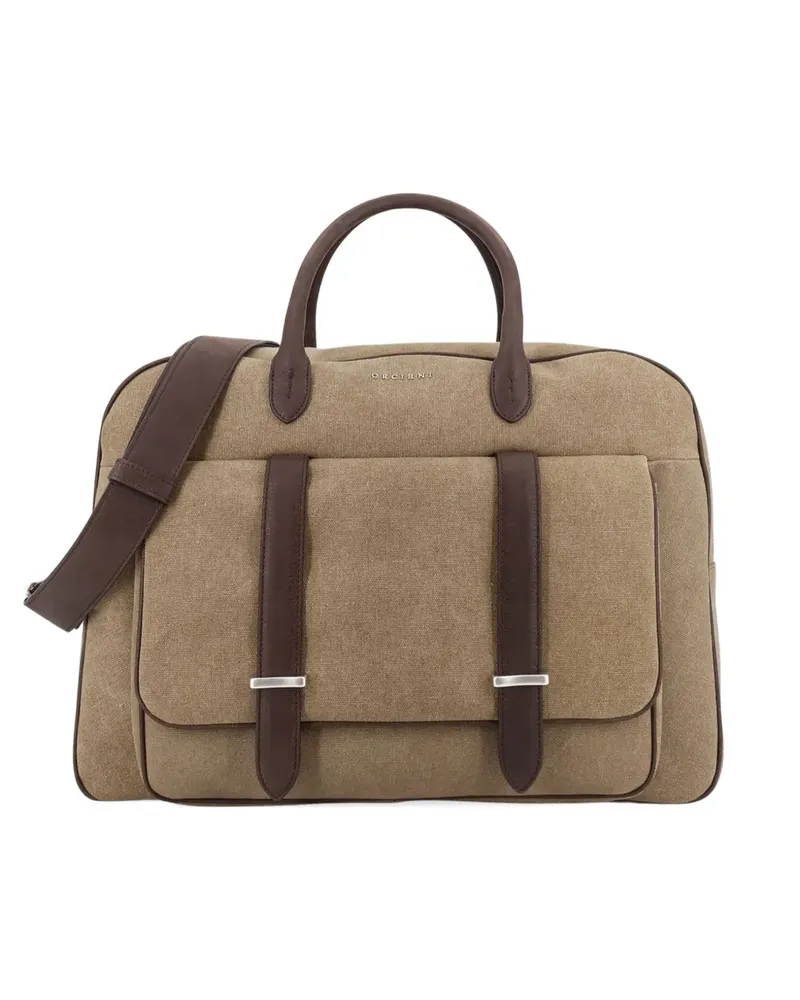 Orciani Jones Safari flap pocket suede holdalls - Nude Nude