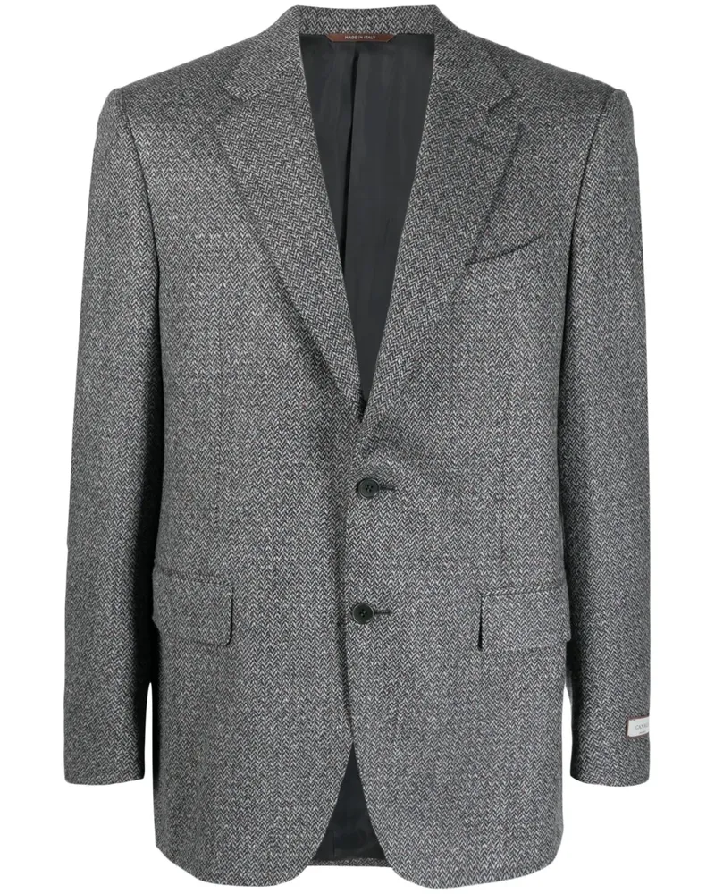 Canali Sakko mit Fischgrätenmuster - Grau Grau