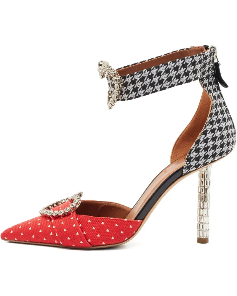 Malone Souliers Gemusterte Pumps mit Herzschnalle - Rot Rot