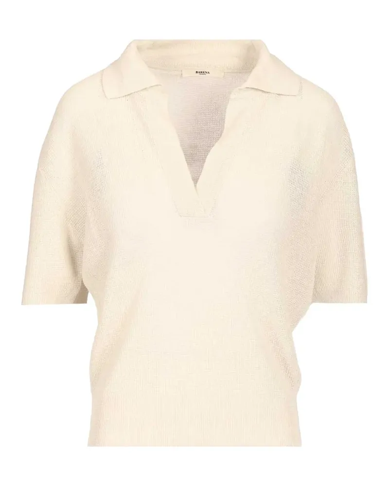 BARENA cropped V-neck knitwear - Nude Nude