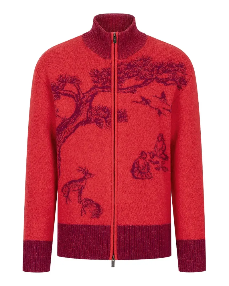Shanghai Tang jacquard zip-up jacket - Rot Rot