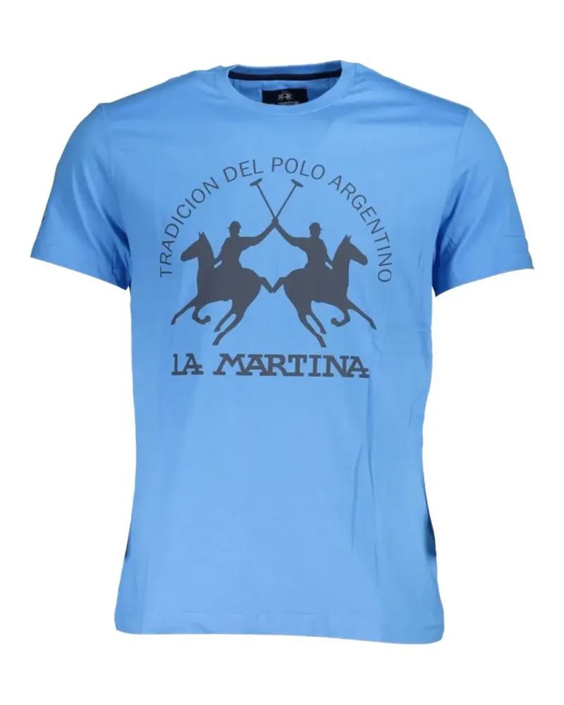 La Martina logo-print T-shirt - Blau Blau