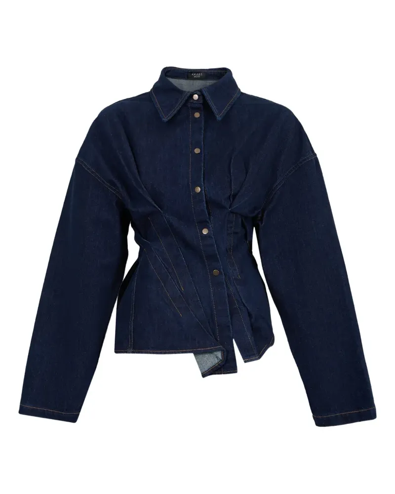 A.W.A.K.E. Jeanshemd mit verdrehtem Design - Blau Blau