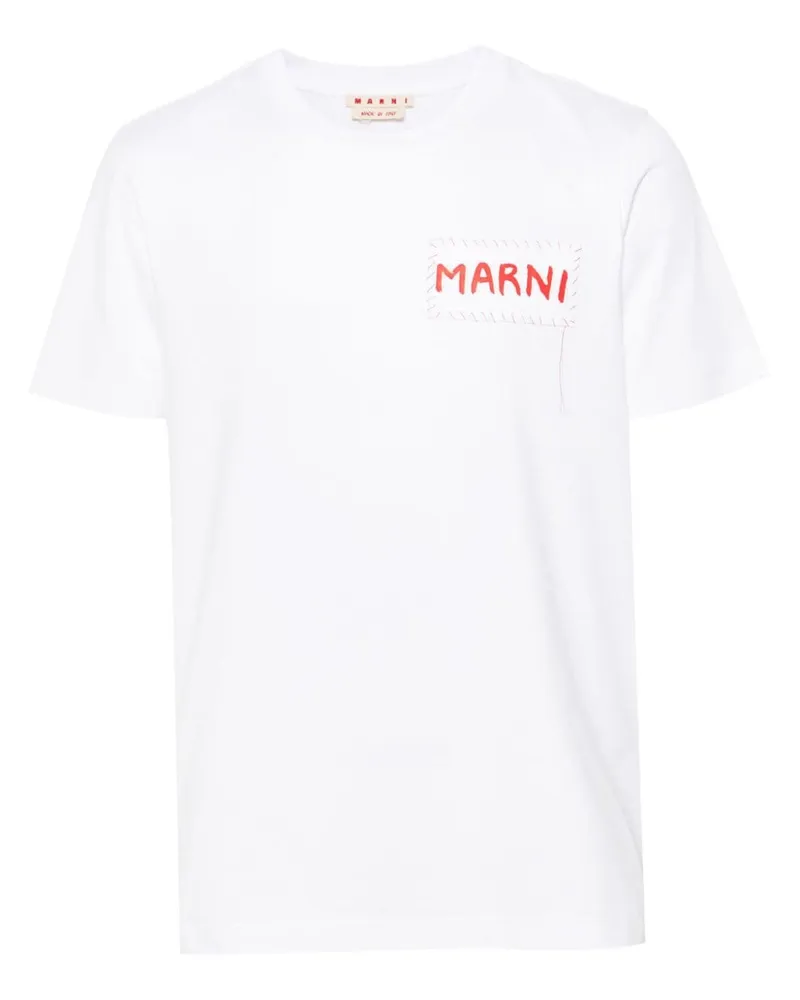 Marni T-Shirt mit -Patch - Weiß Weiß